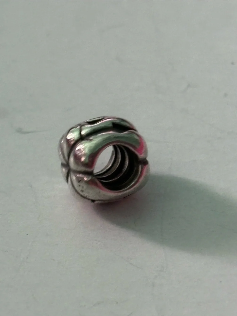 Pandora Silver Pumpkin Jack-O'-Lantern Bead Charm